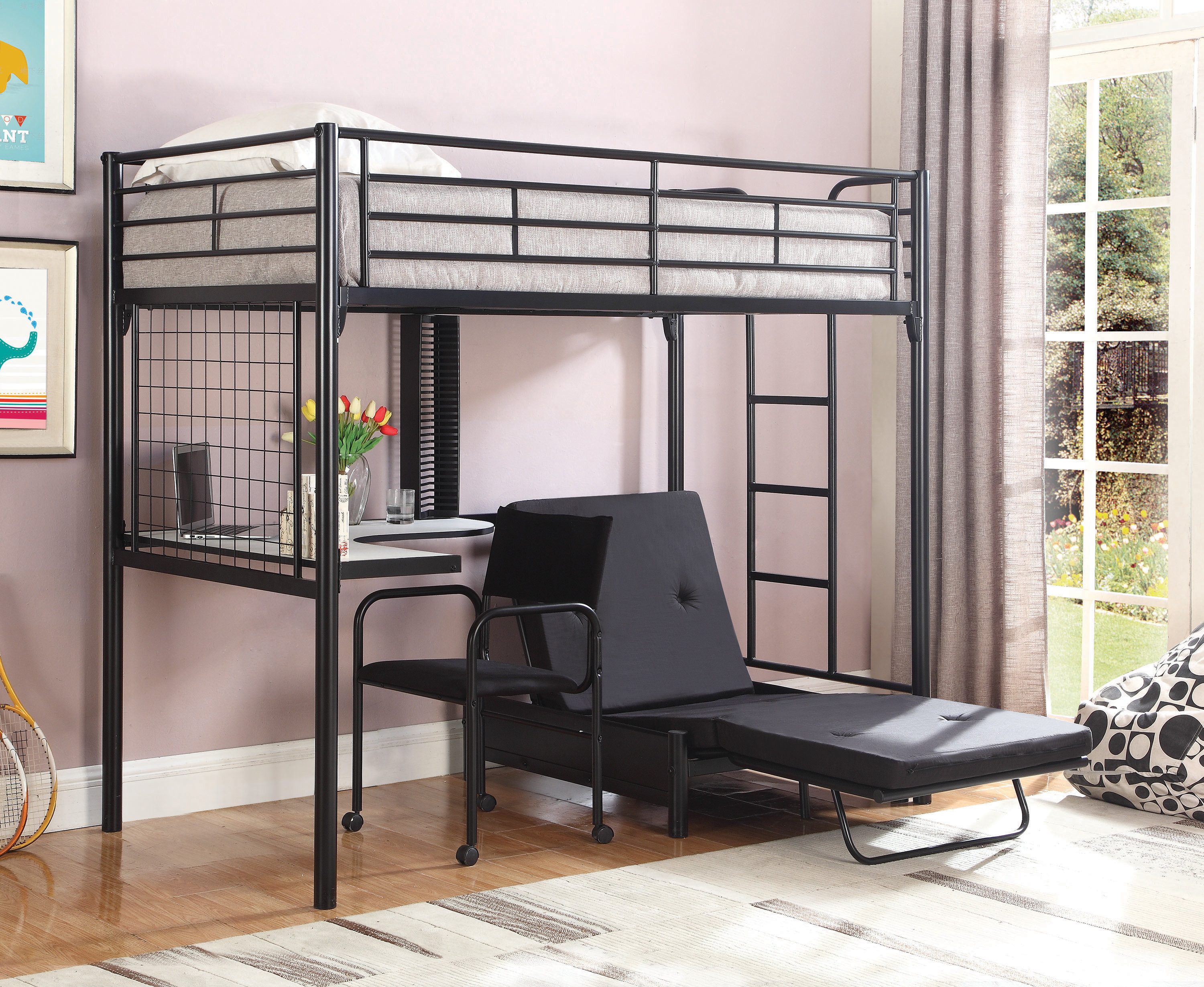 Mason & Marbles Everton Twin Loft Bed with Desk | Wayfair