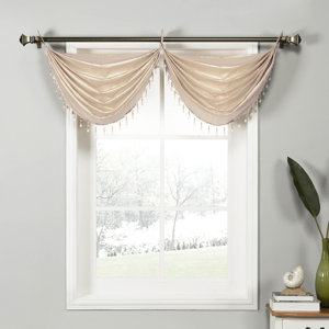 Shaftoe Silk Waterfall Window Curtain Valance