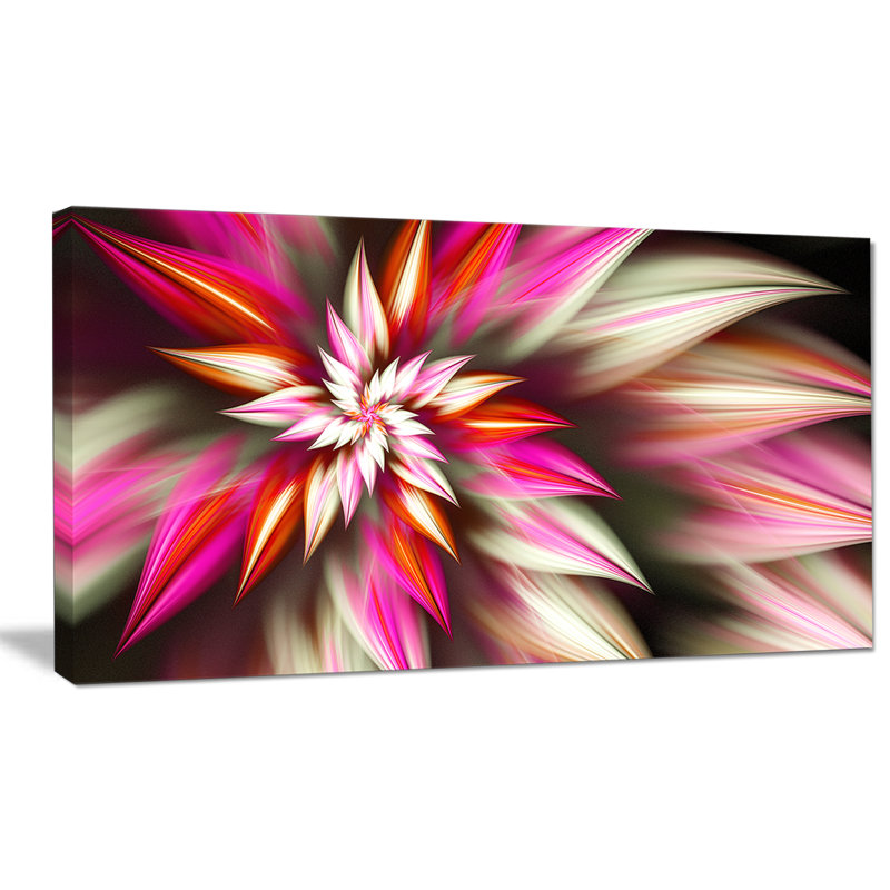 Designart Exotic Red Fractal Spiral Flower Graphic Art On Wrapped Canvas Wayfair