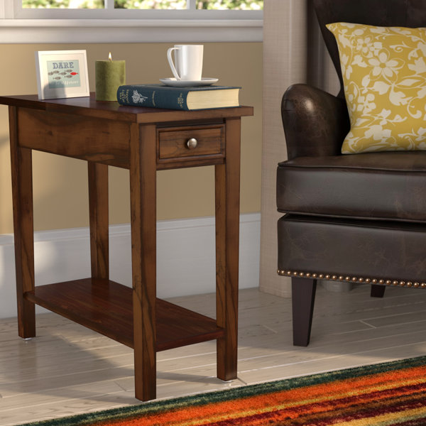 Charlton Home® Welwyn Chairside Solid Wood End Table with ...
