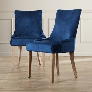 Abby Upholstered Side Chair In Navy Blue (Set Of 2) By Willa Arlo Interiors