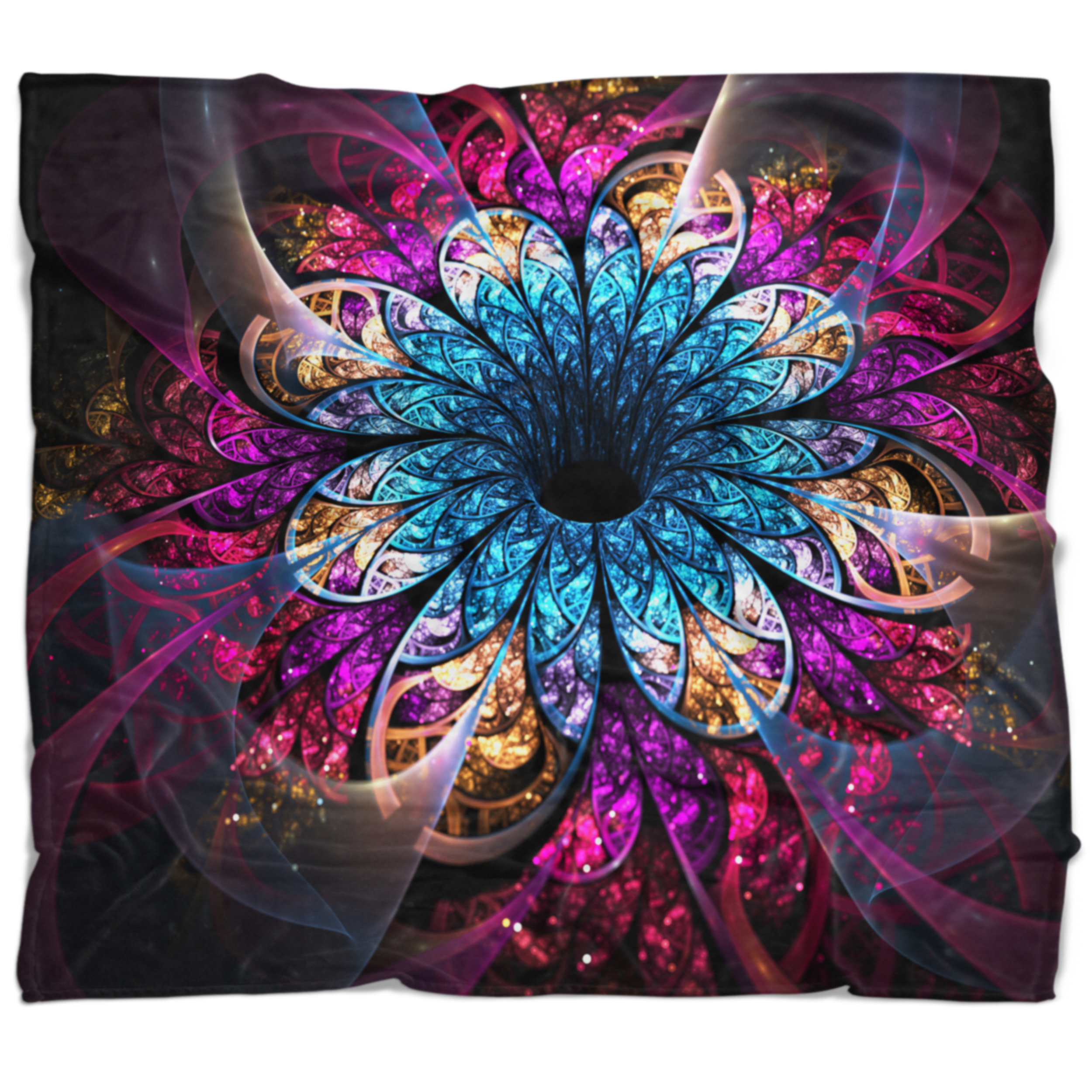 East Urban Home Flower Fractal Digital Art Blanket Wayfair