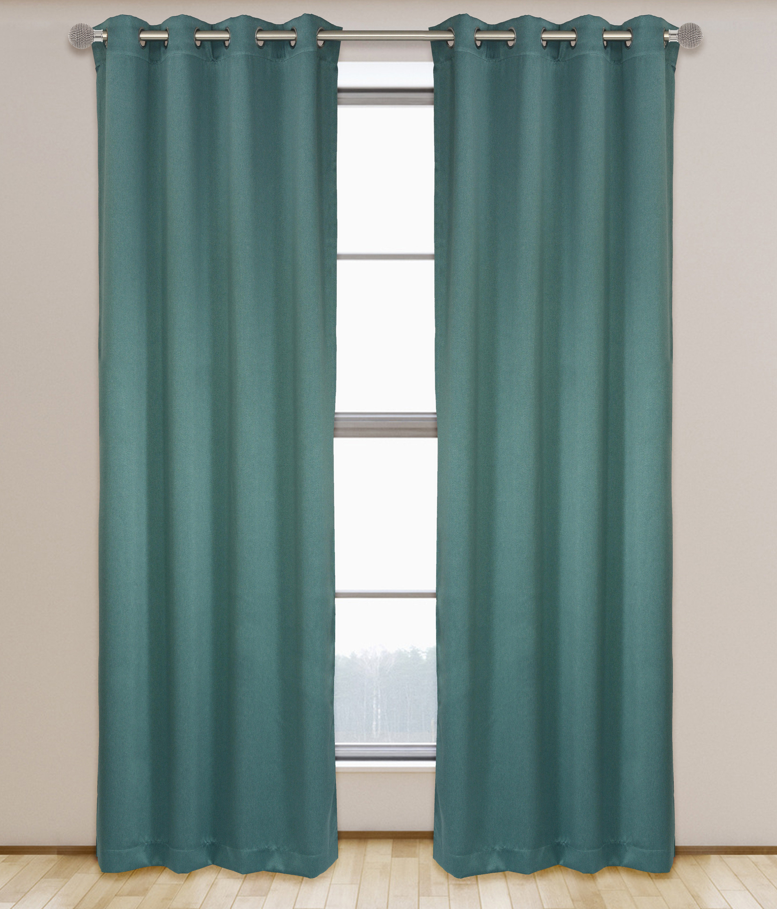 Lj Home Sundown Solid Room Darkening Grommet Curtain Panel Pair