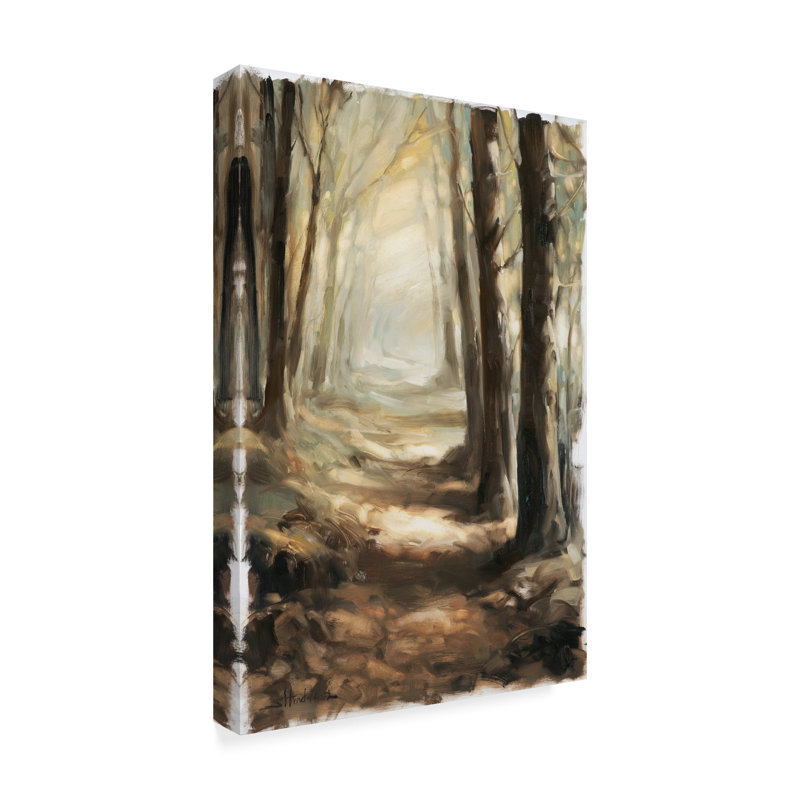 Trademark Art Forest Path Oil Acrylic Painting Print On Wrapped