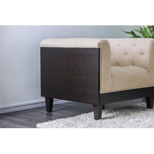 Go to store & view more images Bay Isle Home Flower Button-Tufted Fabric Wooden Armchair
