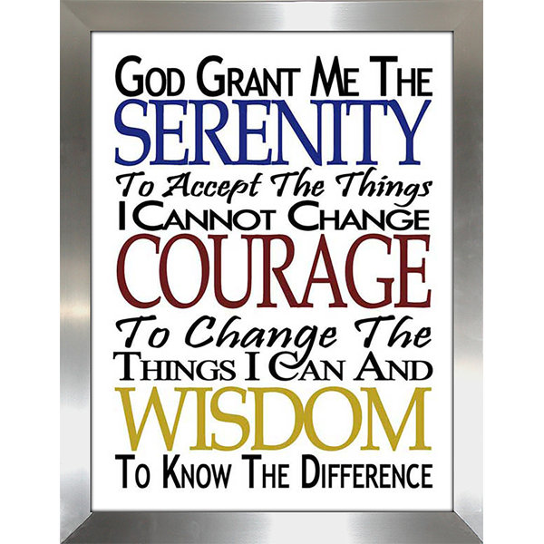 Winston Porter Serenity Prayer Picture Frame Textual Art Print On Plastic Acrylic Reviews Wayfair Serenity prayer printable version via. serenity prayer picture frame textual art print on plastic acrylic