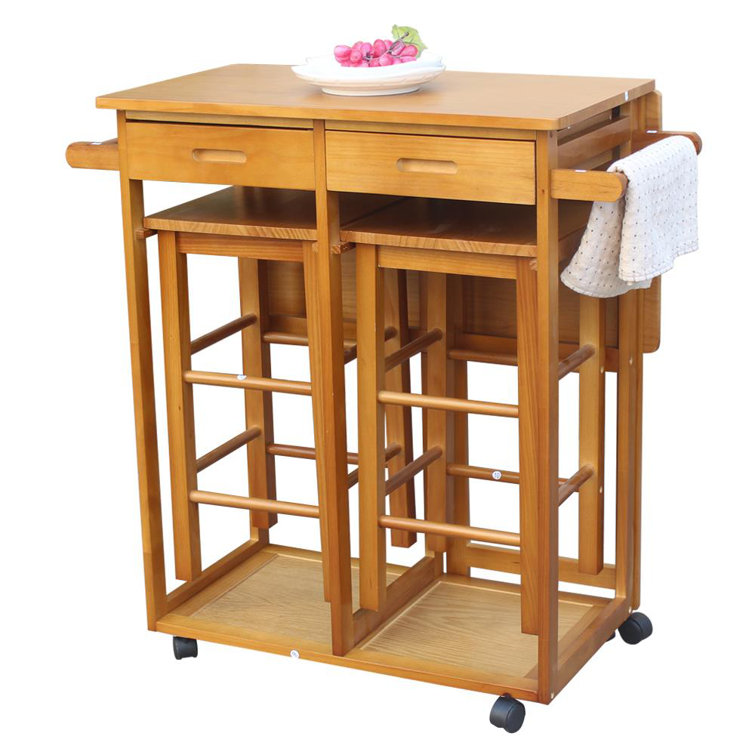 Winston Porter Jordao Kitchen Island Set Reviews Wayfair