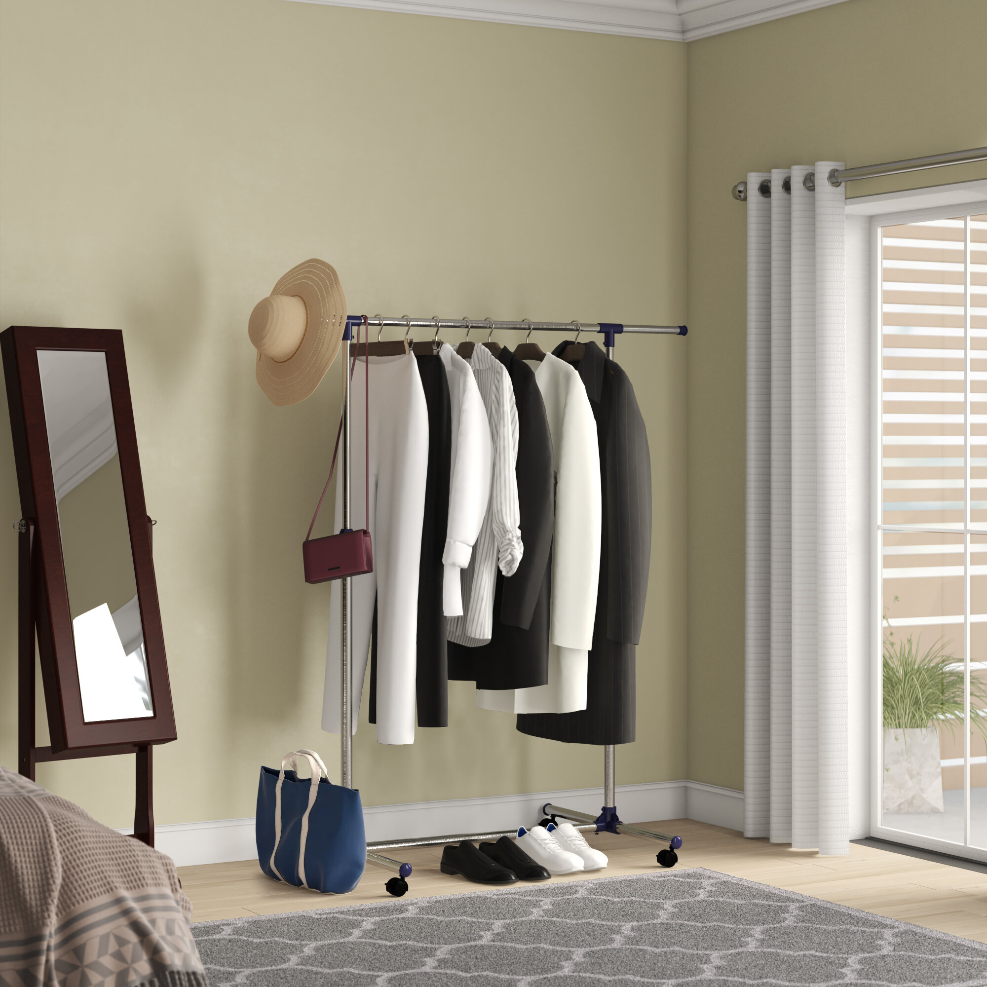 Symple Stuff Adjustable Garment Rack Coat Hanging Rail 165cm Wide Clothes  Storage System & Reviews | Wayfair.co.uk