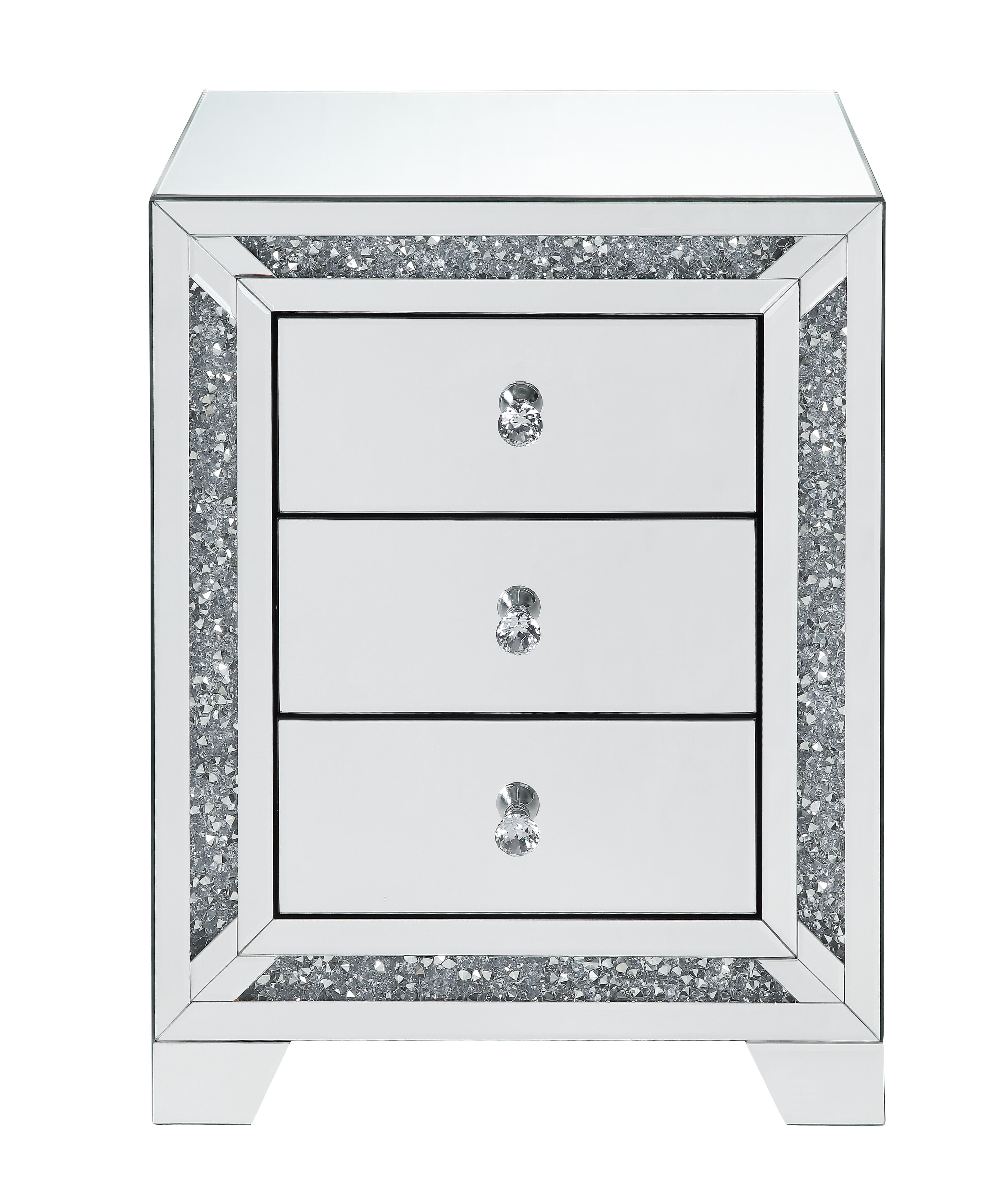 Rosdorf Park Dayne Glass Top 3 Drawer Nightstand Wayfair