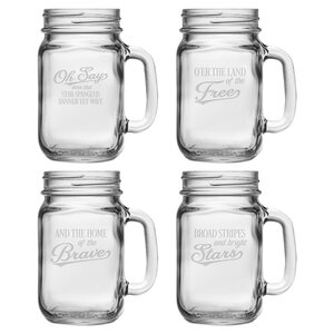 Star Spangled Drinking Jar (Set of 4)