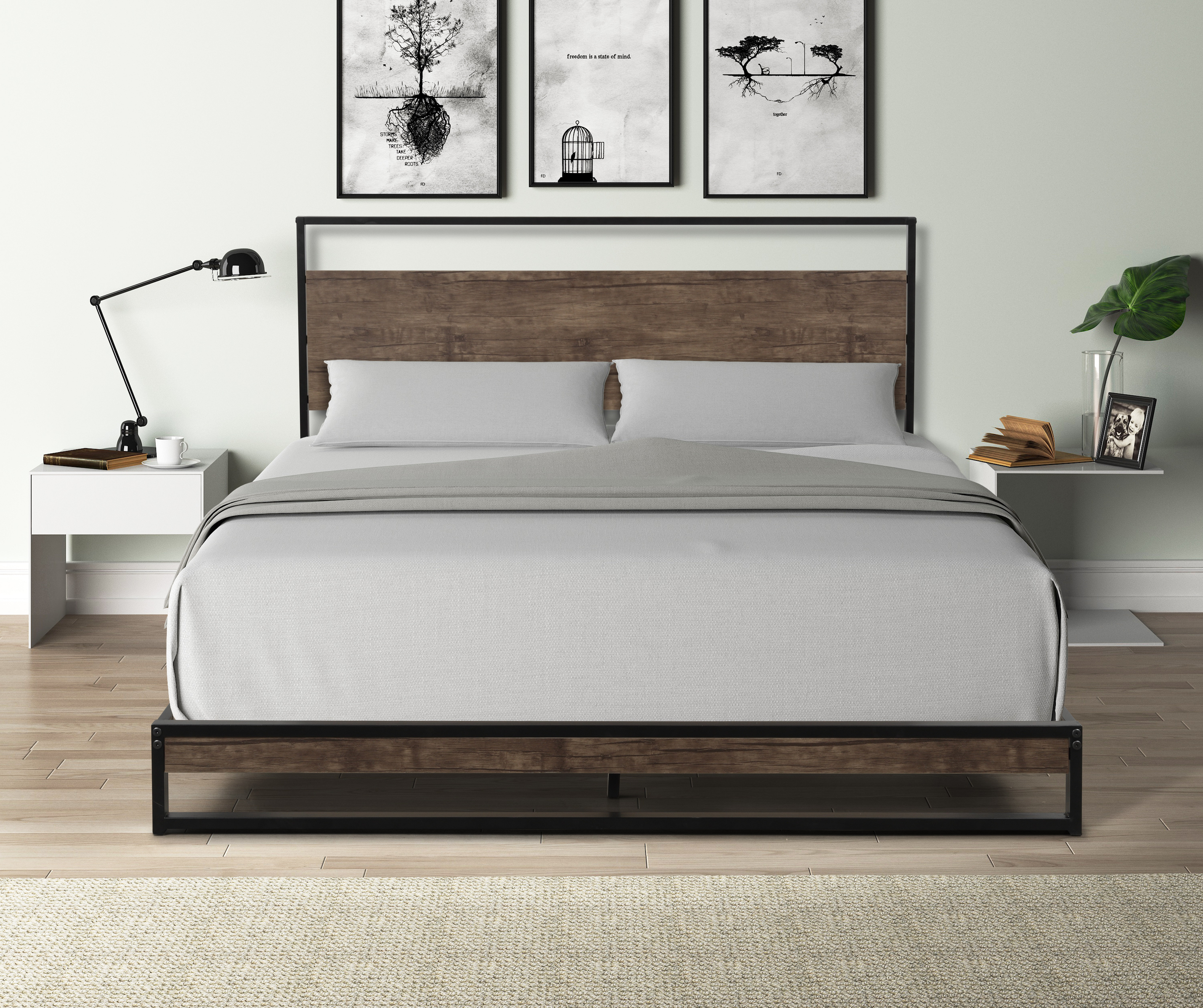 17 Stories Lovella Low Profile Platform Bed Wayfair 2