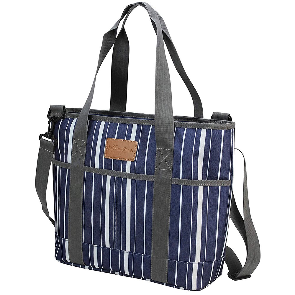 zippered tote bag with shoulder strap