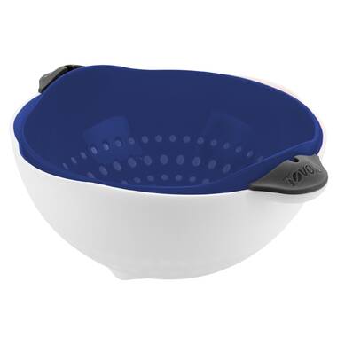 for Fruits Vegetable Cleaning Washing & Mixing Khaki Space-Saver LOVIVER Kitchen Strainer/Colander Plastic Washer Bowl