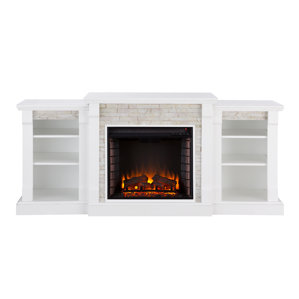 Blalock Simulated Stone Bookcases Electric Fireplace by Ivy Bronx
