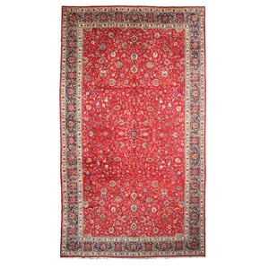 Knotted Red Area Rug