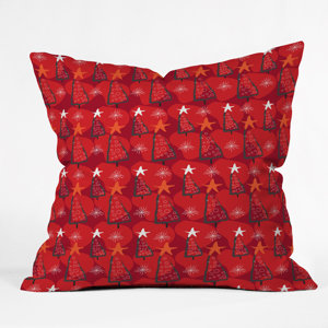 Julia Da Rocha Christmas Trees Indoor Throw Pillow