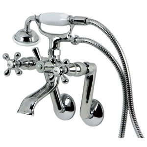 Aqua Vintage Two Handle Wall Mount Clawfoot Tub Faucet
