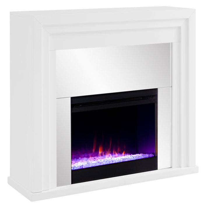 Ebern Designs Stadderly Mirrored Colour Changing Fireplace