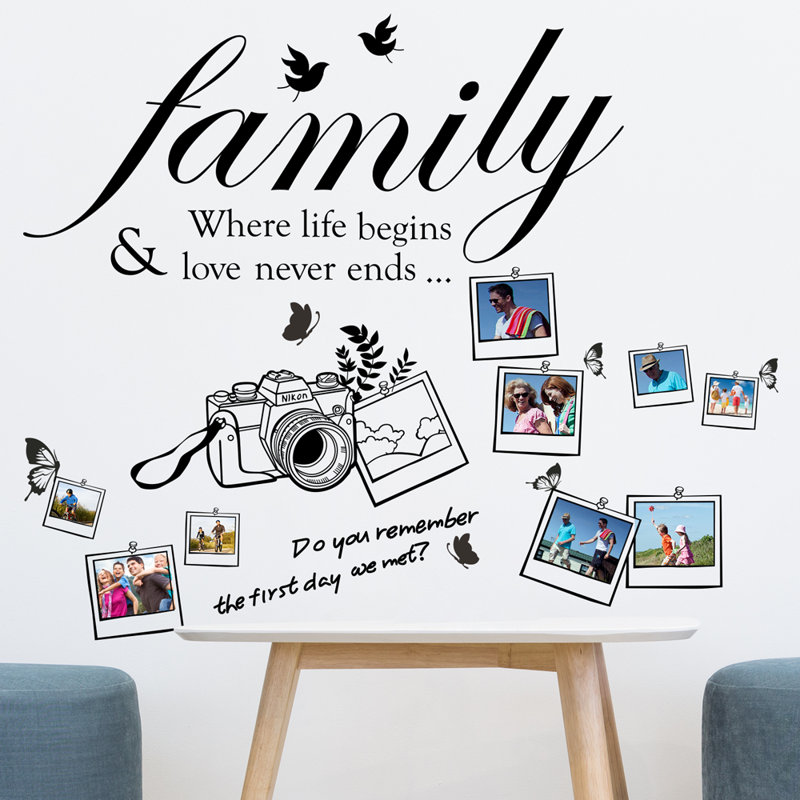 Winston Porter Family Quotes And Camera Photo Frame Wall Decal Wayfair