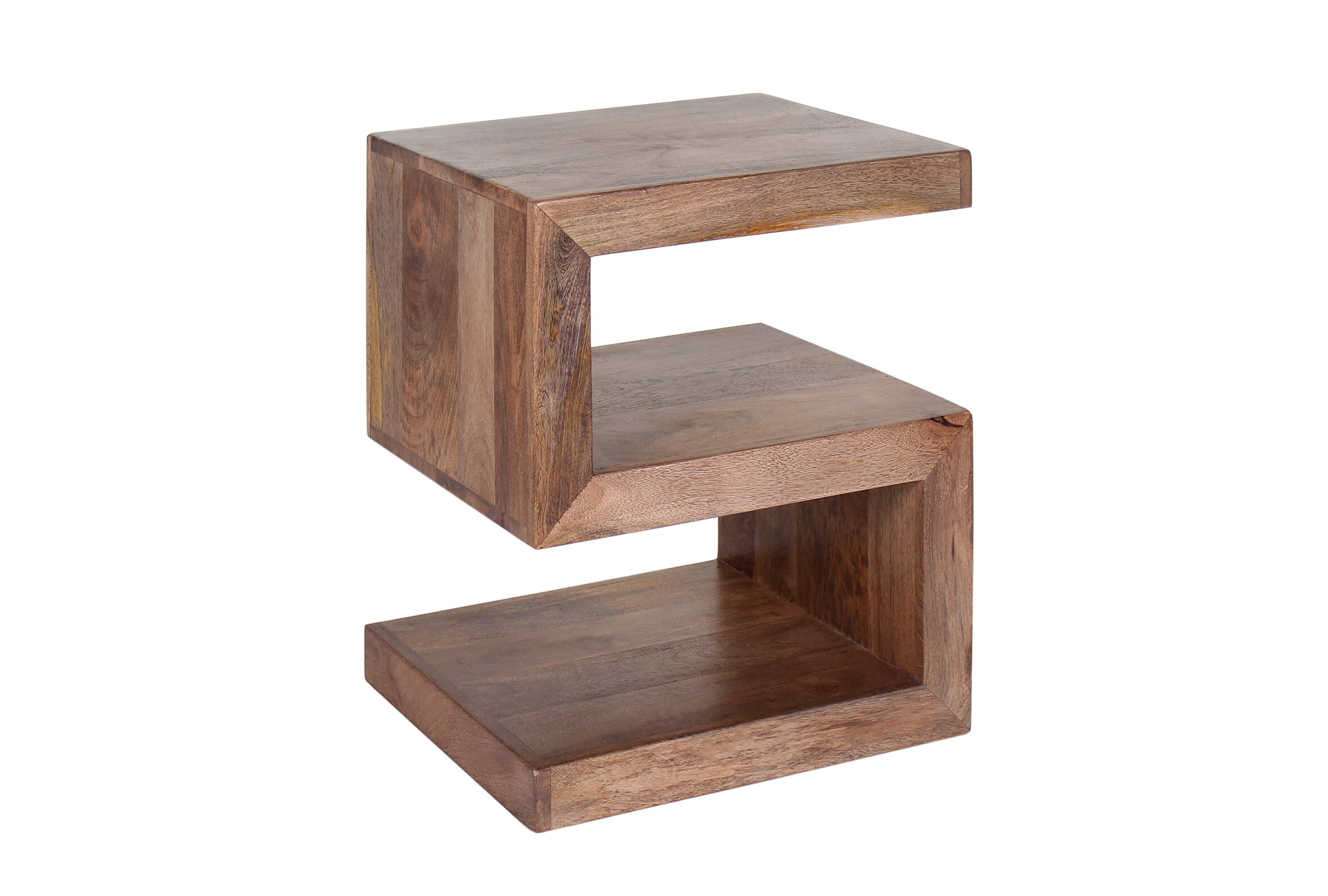 s shaped wood end table