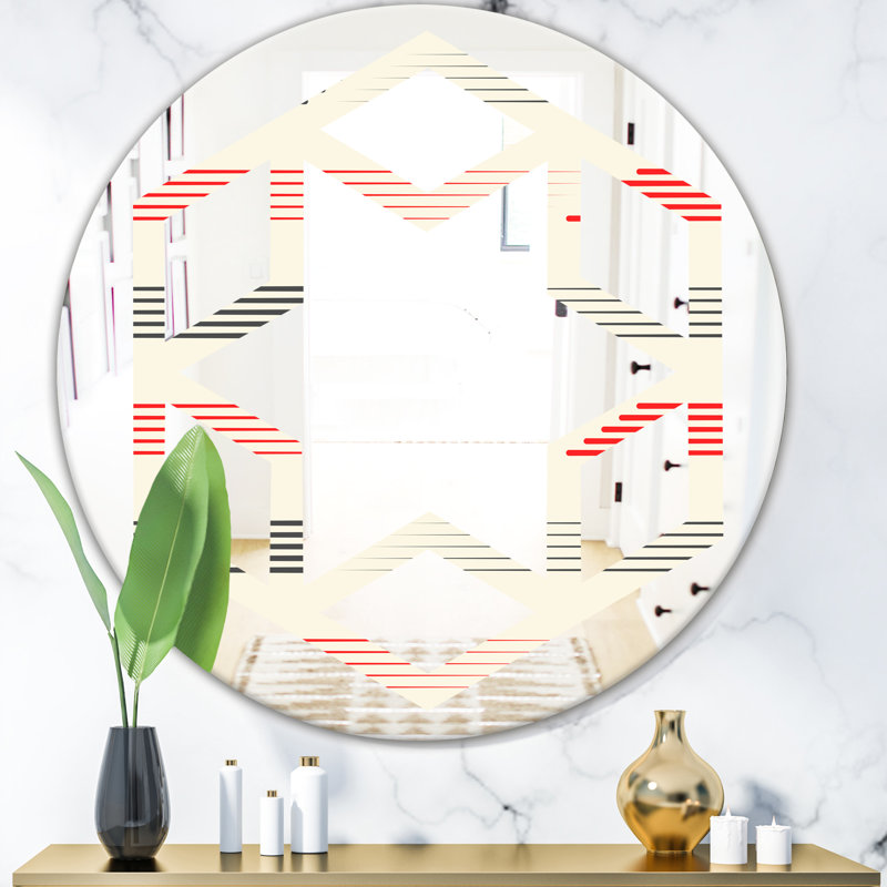 East Urban Home Hexagon Star Horizontal Geometrical Pattern I Eclectic Frameless Wall Mirror Wayfair