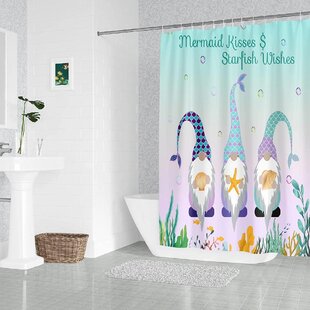 Snowflake Dwarf Elf Shower Curtain Bathroom Decor Fabric & 12hooks 71"