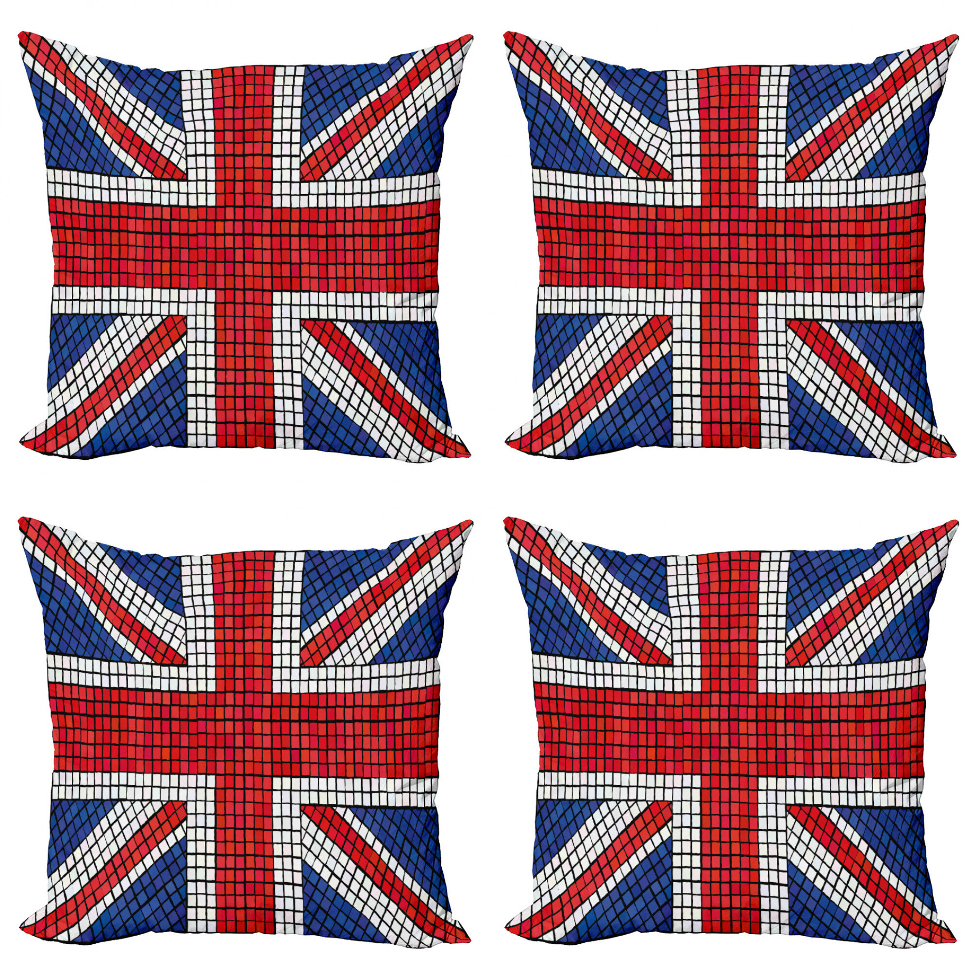 20 X 20 Ambesonne Union Jack Throw Pillow Cushion Cover Decorative Square Accent Pillow Case Navy Blue Grunge Industrial Themed Composition of UK and USA Flags Vintage Print