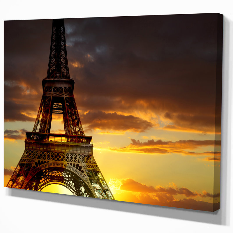 East Urban Home Cityscapes Sunset View With Paris Eiffel Tower
