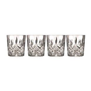 HOMEYUT 8oz Rock Style Square Heavy Base Old Fashioned Whiskey Glasses Set of 2 With Bar Accessories