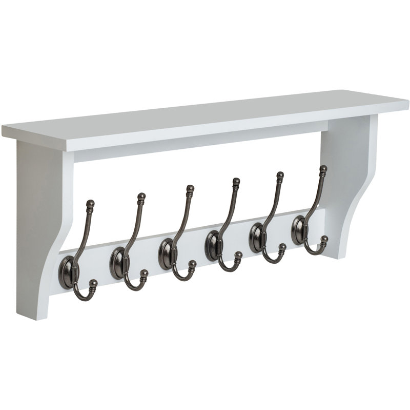 Brambly Cottage Ig Shelf With 6 Coat Hooks Reviews Wayfair Ig Shelf With 6 Coat Hooks
