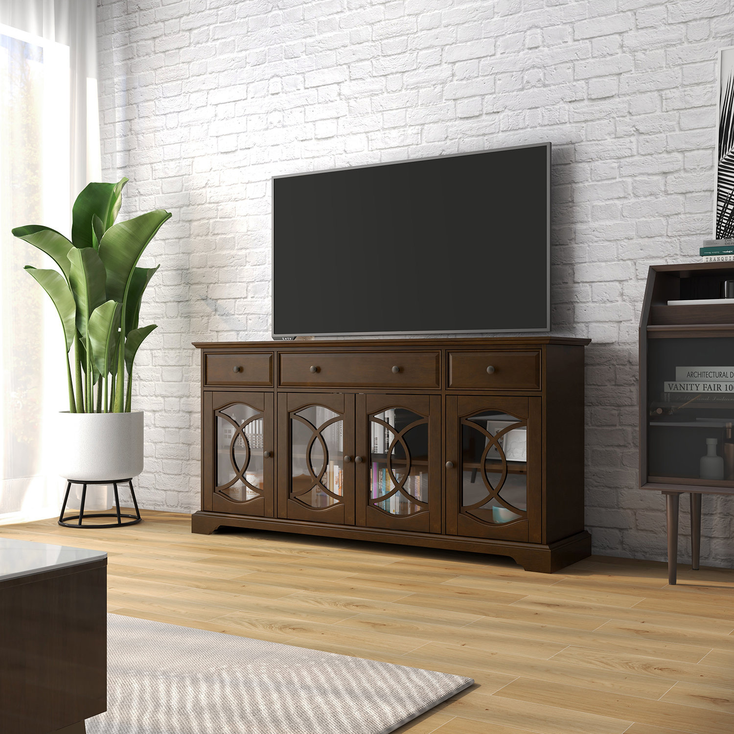 14 Karat Home Inc. Siapa TV Stand for TVs up to 65" With Drawers