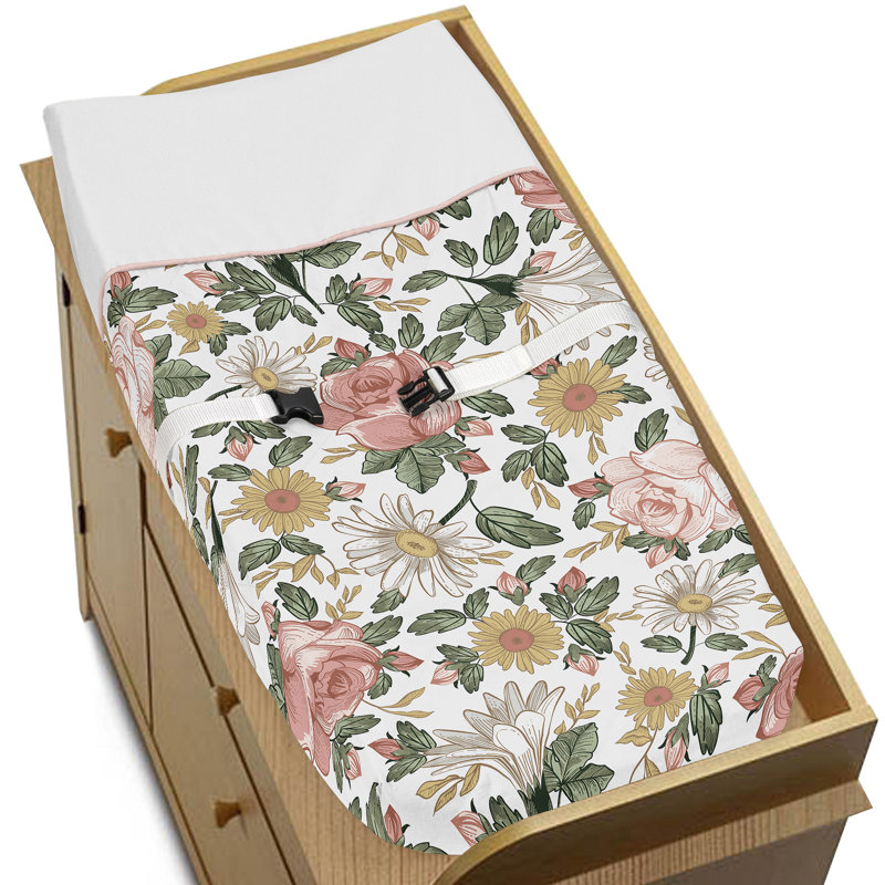 floral changing pad cover
