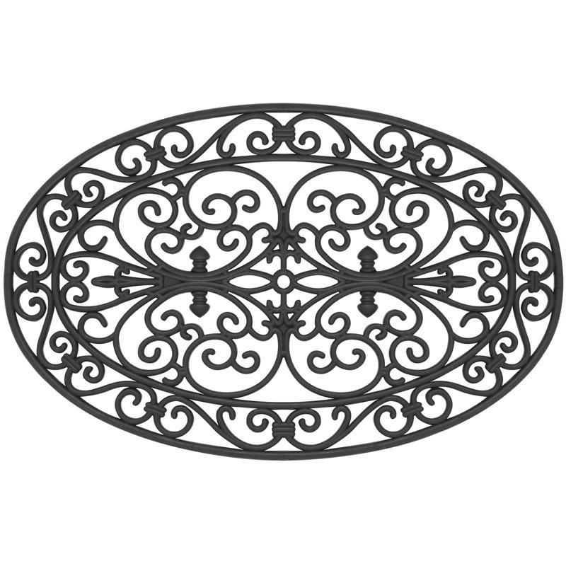Envelor Home Oval Scroll Wrought Iron Rubber 28 In X 18 In Non