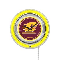 Holland Bar Stool Company NCAA Maryland Terrapins Double Neon Ring 15-Inch Diameter Logo Clock