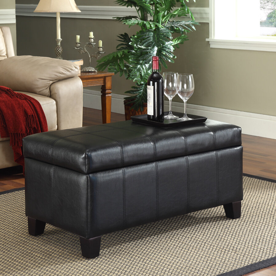 Ogallala Faux Leather Upholstered Flip Top Storage Bench