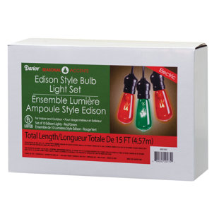 Edison Bulb Christmas Lights Wayfair Christmas Edison Lights 10 Light Bulb