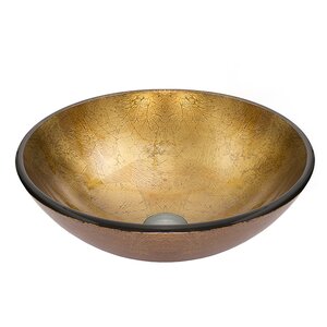 Liquid Gold Glass Circular Vessel Bathroom Sink