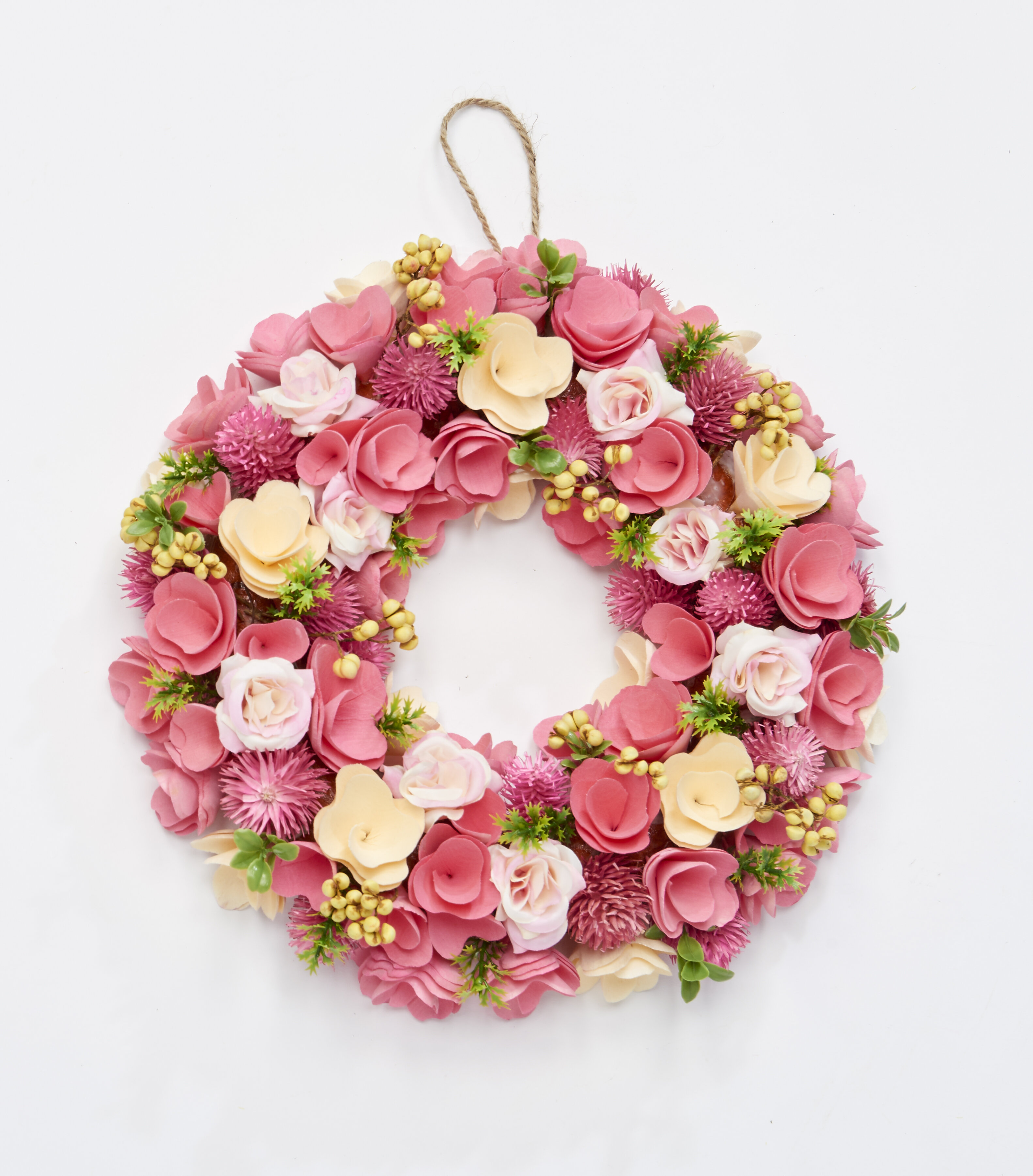 Primrue Faux Wood Chip / Wood Curl Wood 12'' Wreath | Wayfair