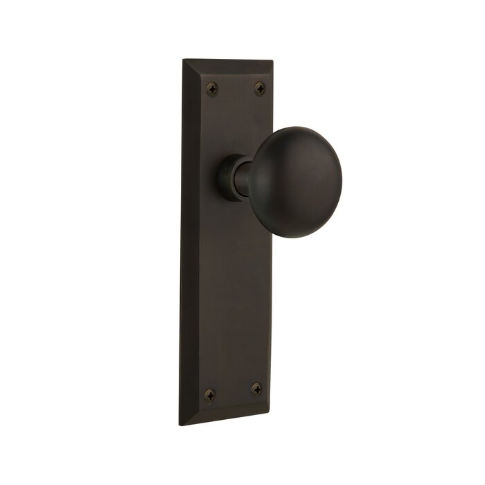 Interior Flat Door Knob Lock Set Door Handle Oil Rubbed
