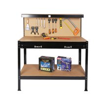 Workstation Home Garage DIY Work Table 900mm H x 1500mm W x 600mm D 400KG UDL UDL Professional/Commercial HEAVY DUTY 1500mm Wide 2 Level Workbench 400kg 
