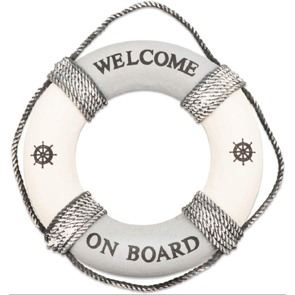 Welcome Aboard Nautical Life Lifebuoy Ring Boat Wall Hanging Home Decor HOT LA 