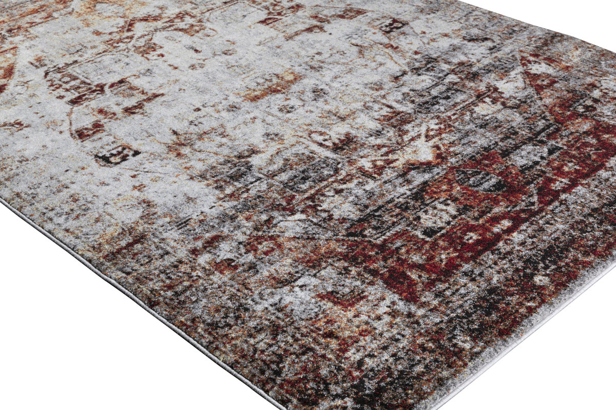 World Menagerie Brahim Red Gray Area Rug Reviews Wayfair Brahim Red Gray Area Rug