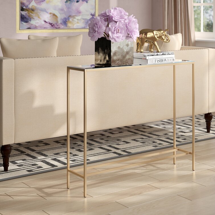 small mirrored console table