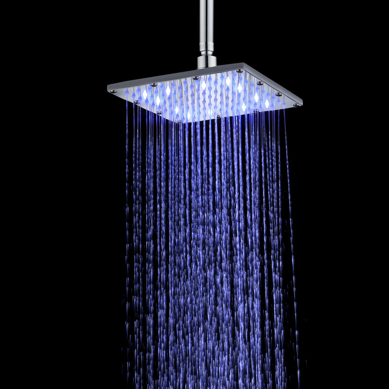 heuer rain fixed shower head with temperature based led lights technologies