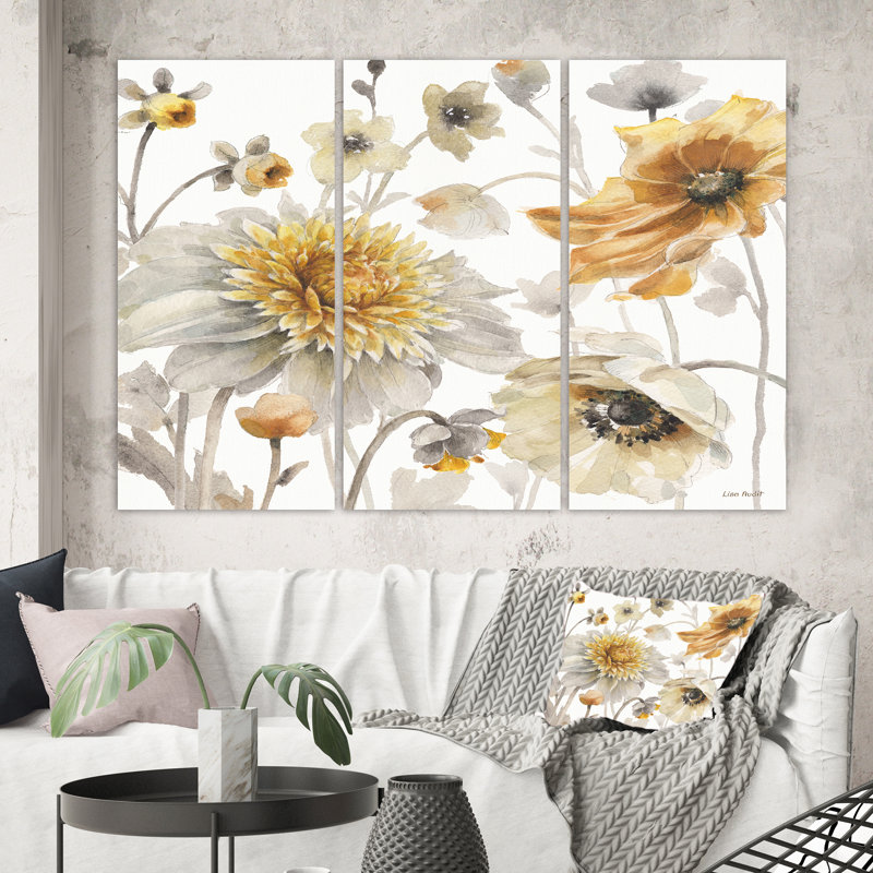 East Urban Home Fields Of Gold Watercolor Flower Vi Painting