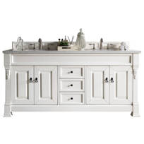 James Martin Furniture Brookfield 71.5" Double Bathroom Vanity Base Only In White | Wayfair