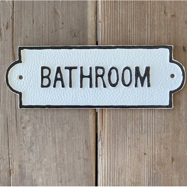 BayAccents Cast Iron Bathroom Sign & Reviews | Wayfair