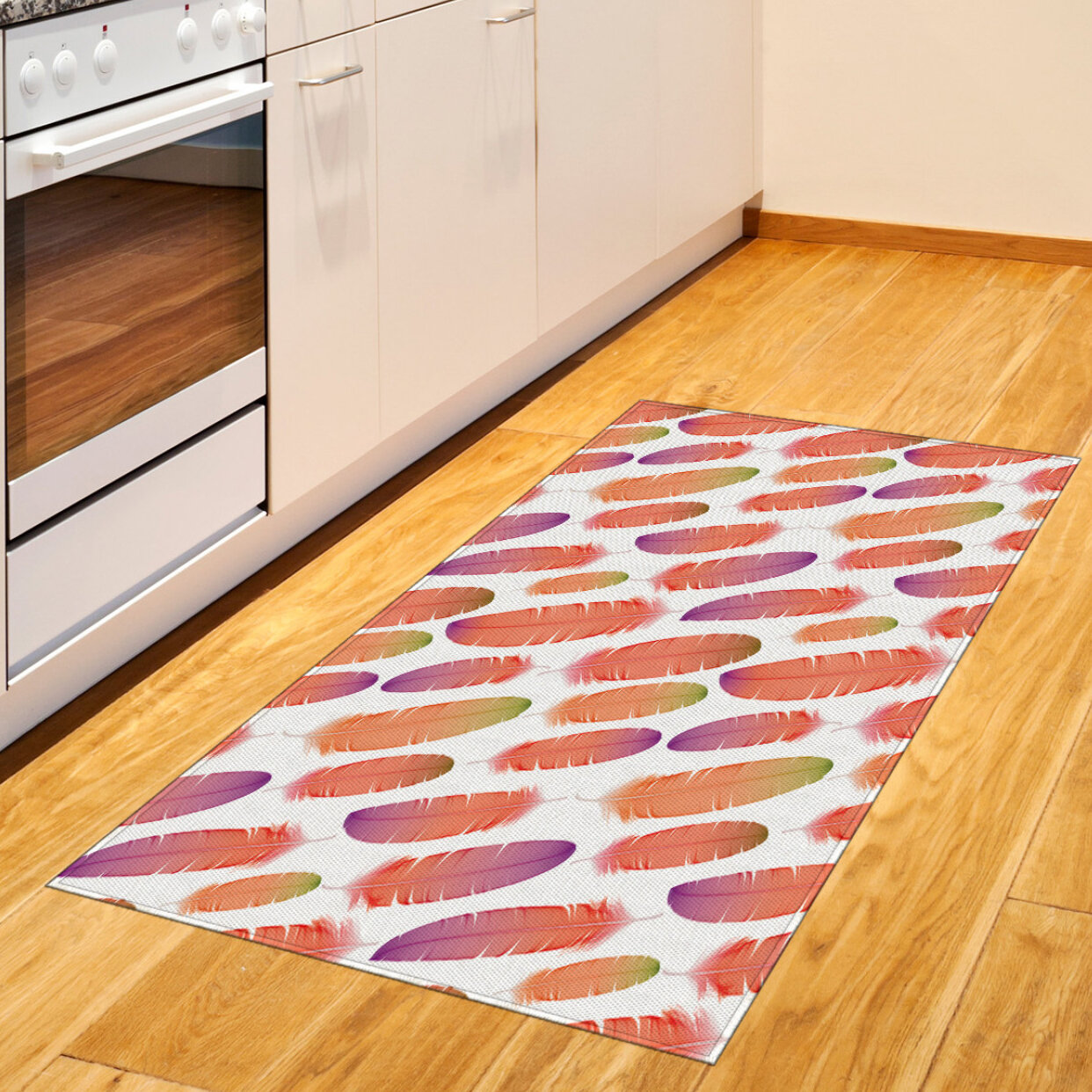 East Urban Home Ambesonne Feathers Area Rug