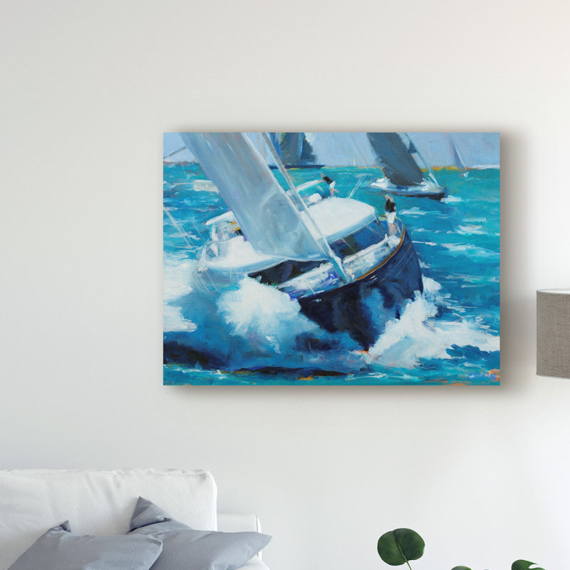 East Urban Home White Water Boat Acrylic Painting Print On