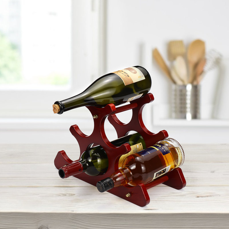 Red Barrel Studio Stoystown 6 Bottle Solid Wood Tabletop Wine
